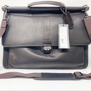 NWT Kenneth Cole brown leather briefcase